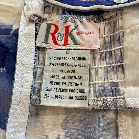 Women's Floral Blue and White Dress by R&K Originals Size 8 - Picture 9 of 10